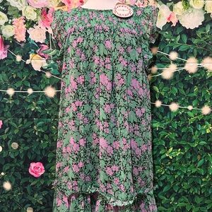 Umgee Green and Pink Floral Dress